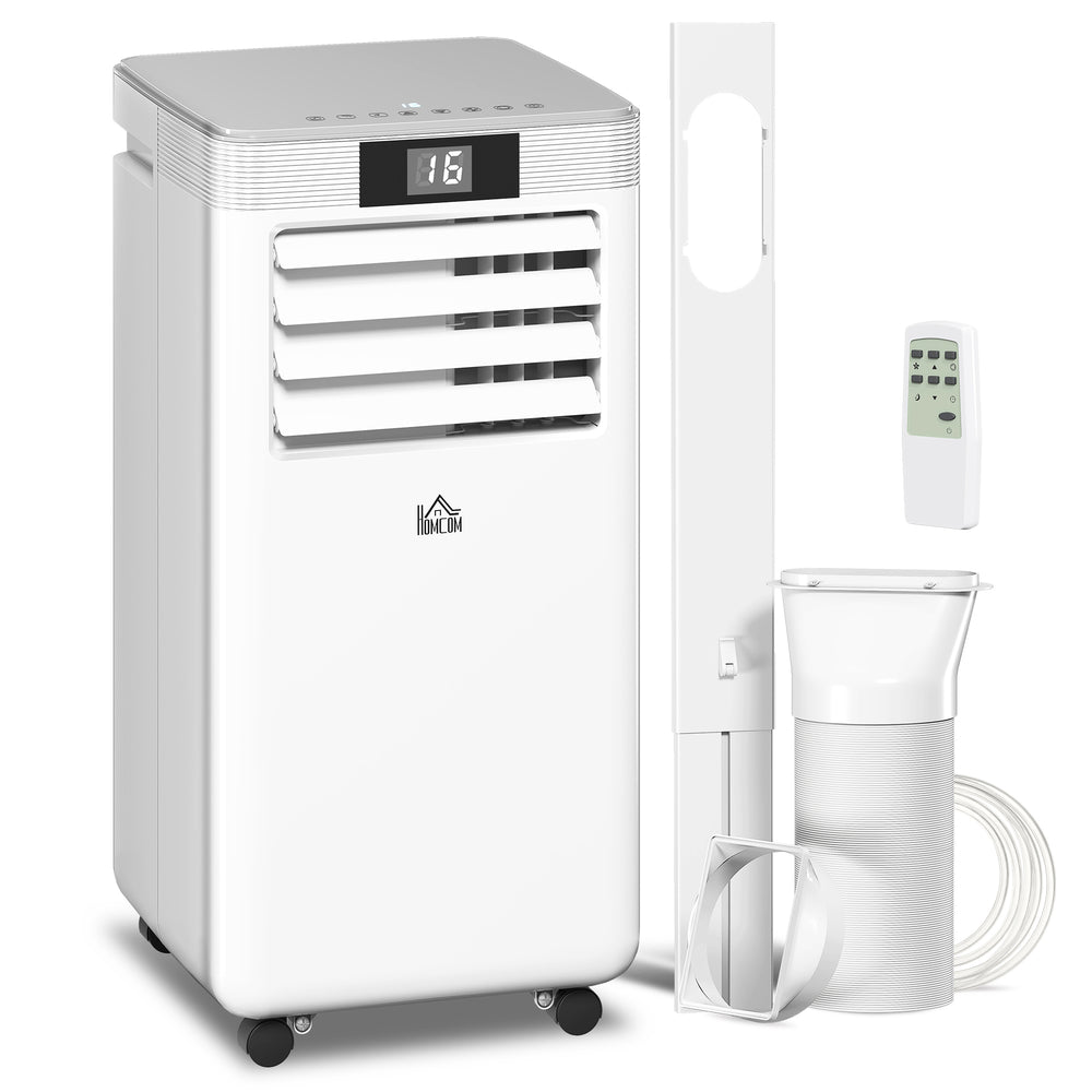 HOMCOM 7000 BTU Air Conditioning Unit, 3-in-1 Portable Air Conditioner, Dehumidifier, Cooling Fan with Remote Control, LED Display, 2 Speeds, 24H Timer, Window Venting Kit, 15m²