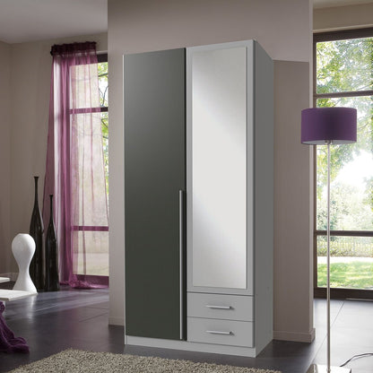 HUSAM 2 Door Wardrobe Grey 90cm