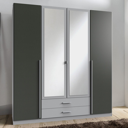 HUSAM 4 Door Wardrobe Grey 180cm