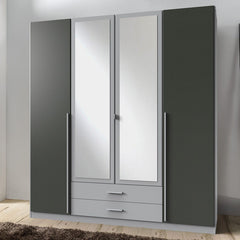 HUSAM 4 Door Wardrobe Grey 180cm
