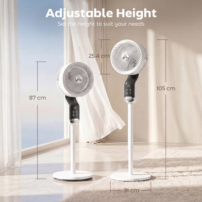 HOMCOM 20 dB Silent Standing Fan, 41" Pedestal Fan with Remote, 85Â° Oscillating, 8 Speeds, Adjustable Height, 12H Timer