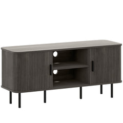 HOMCOM TV Stand Cabinet for TVs up to 55 Inches, TV Unit with Storage Shelves and Cupboard for Living Room, Grey