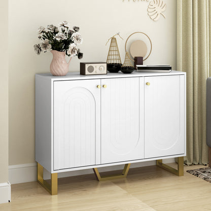 HOMCOM 3-Door Sideboard Storage Cabinet - White