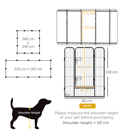 PawHut 12 Panels Heavy Duty Puppy Playpen, for Small Dogs, Indoor and Outdoor Use - Silver