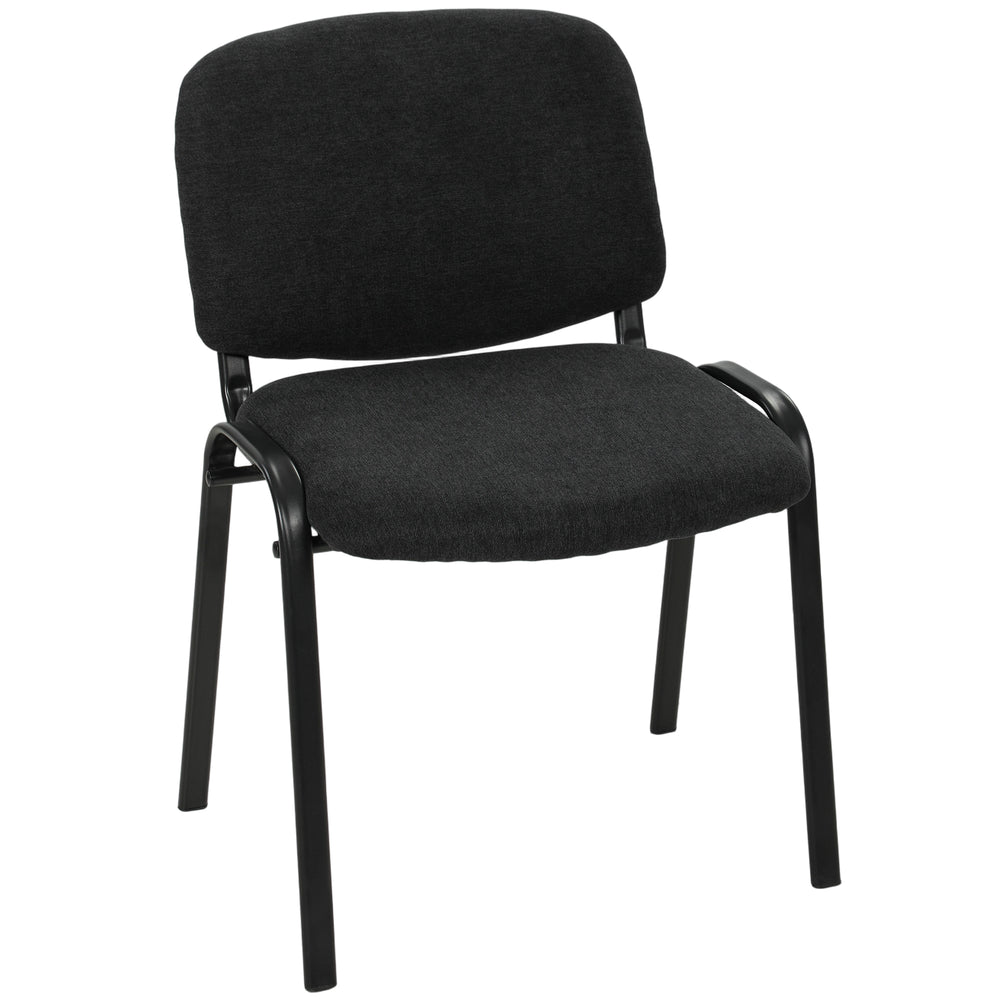 HOMCOM Meeting Chair, Stackable Ergonomic Office Chair with Padded Seat, Curved Backrest for Conference Room, Black