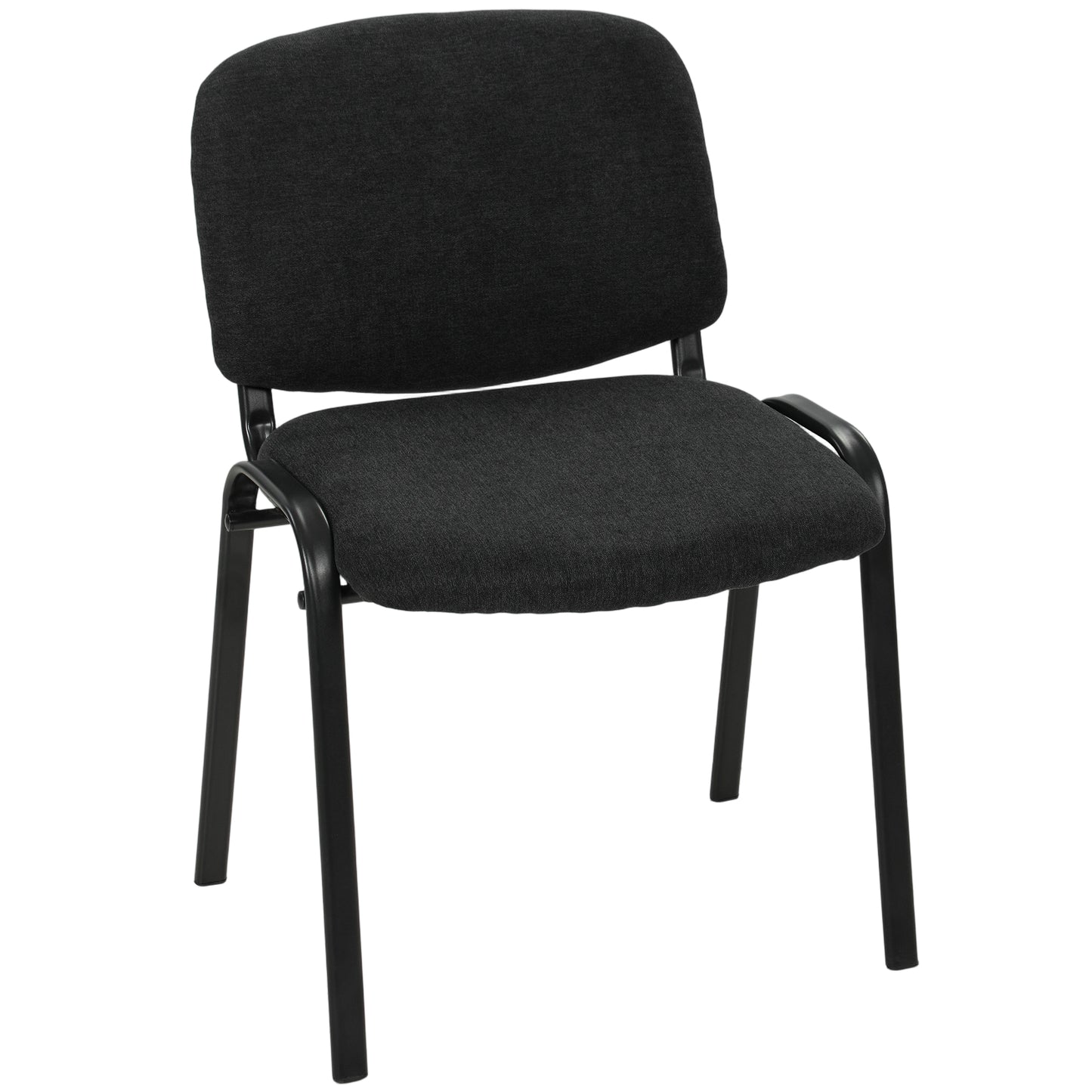 HOMCOM Meeting Chair, Stackable Ergonomic Office Chair with Padded Seat, Curved Backrest for Conference Room, Black