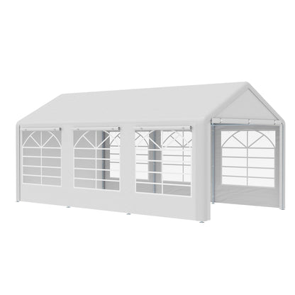 Outsunny 6m x 3m Garden Gazebo Marquee Wedding Shelter Level 4 Wind Protection, White