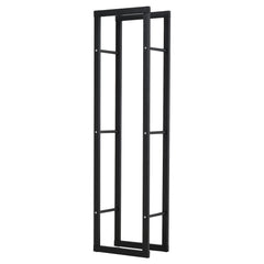 HOMCOM Metal Firewood Log Holder Tall Firewood Rack Indoor Outdoor Fireplace Wood Storage Shelf with Side Rails, Rust-Resistant, Black, 40W x 25D x 150H cm
