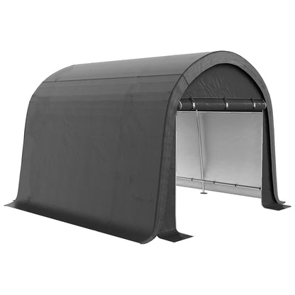 Outsunny 3 x 3(m) Garden Storage Tent, Heavy Duty Outdoor Shed, Waterproof Portable Shed Storage Shelter with Galvanised Steel Frame for Bike, Motorcycle, Garden Tools, Grey