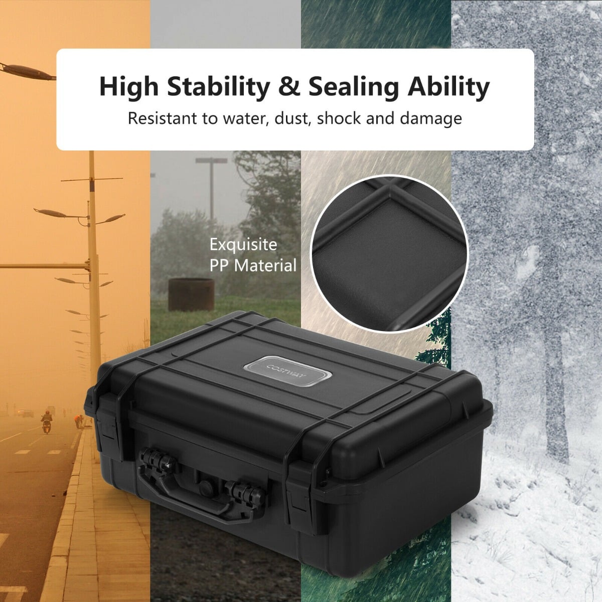 Portable Waterproof Hard Case with Customizable Foam Insert-34 x 31 x 16 cm