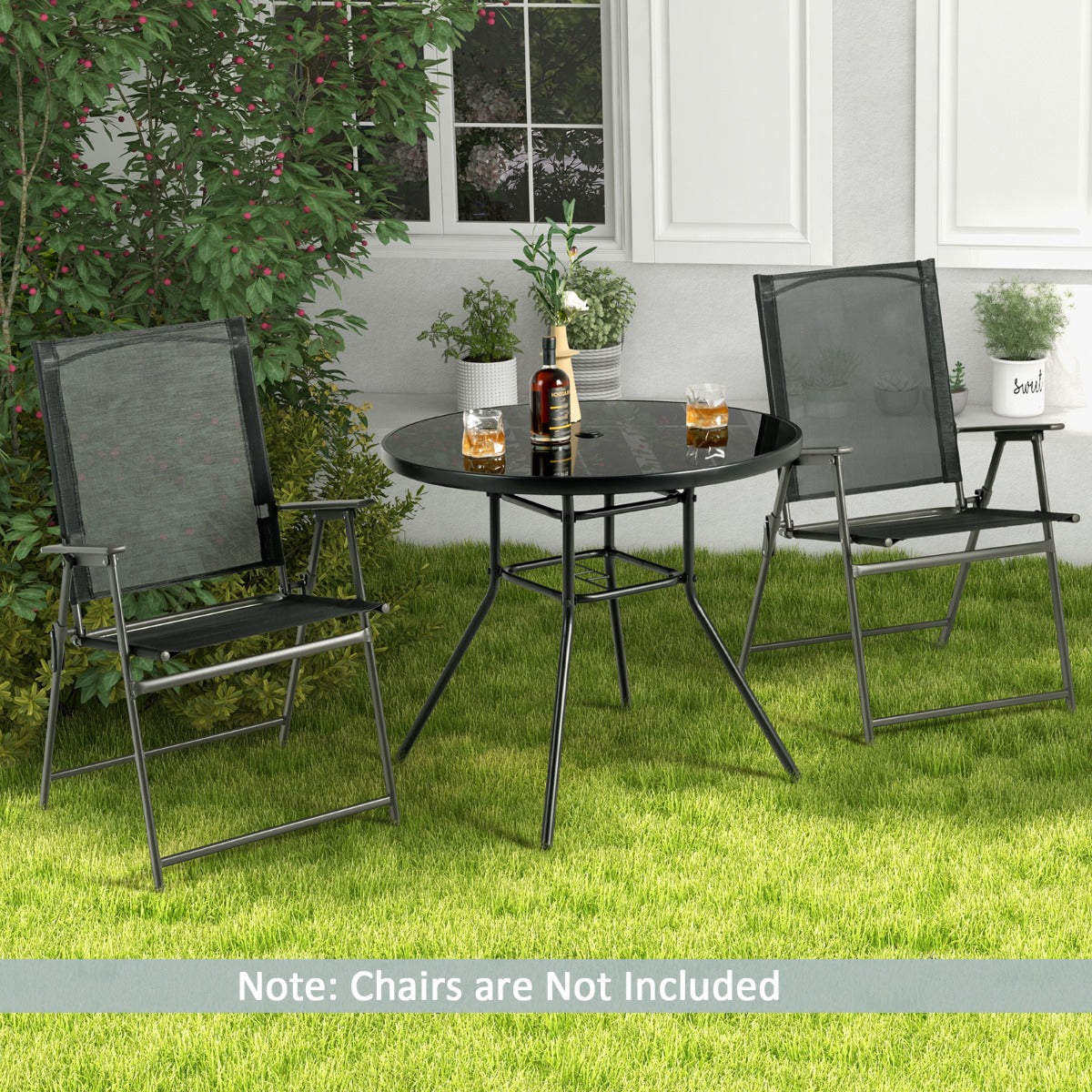 86 cm Patio Dining Table with 3.5 cm Umbrella Hole