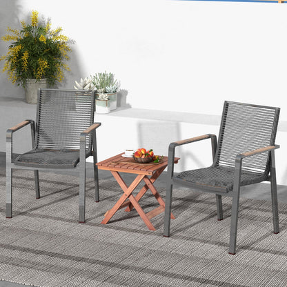 Wooden Side Table with Slatted Tabletop and Sturdy X-shaped Frame-A