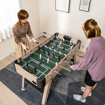 1.2m Foosball Table with 2 Bead Style Scorers and Adjustable Leg Levelers-Natural