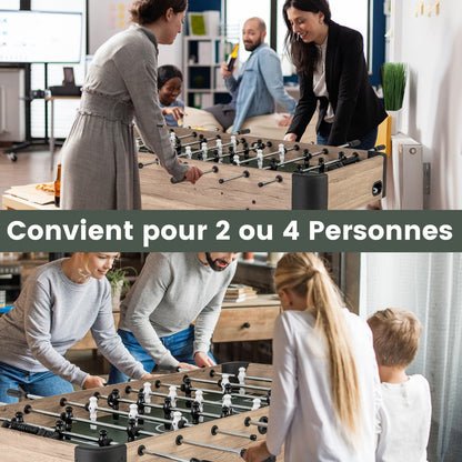 1.2m Foosball Table with 2 Bead Style Scorers and Adjustable Leg Levelers-Natural