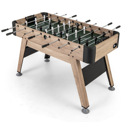 1.2m Foosball Table with 2 Bead Style Scorers and Adjustable Leg Levelers-Natural
