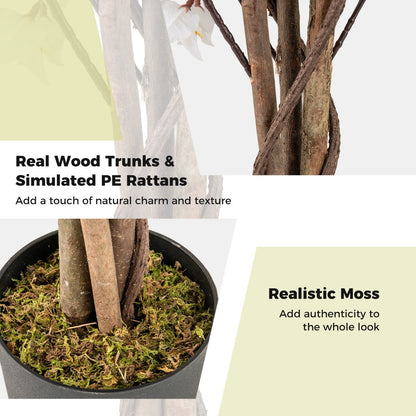 120 CM Tall Artificial Bougainvillea Tree with Blooming Flowers-White