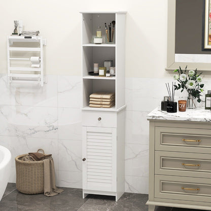 Tall Bathroom Cabinet with Adjustable Shelves-White