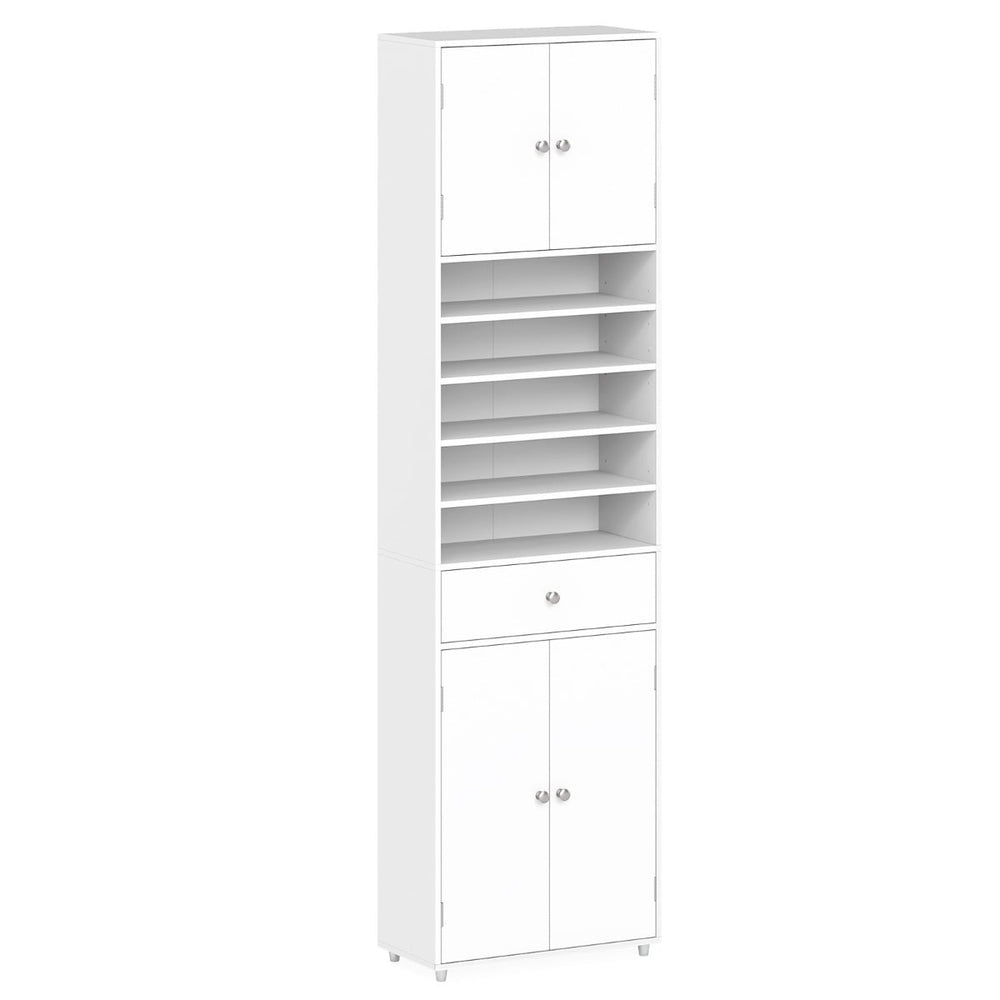 Tall Bathroom Storage Cabinet with Drawer and Adjustable Shelves-White