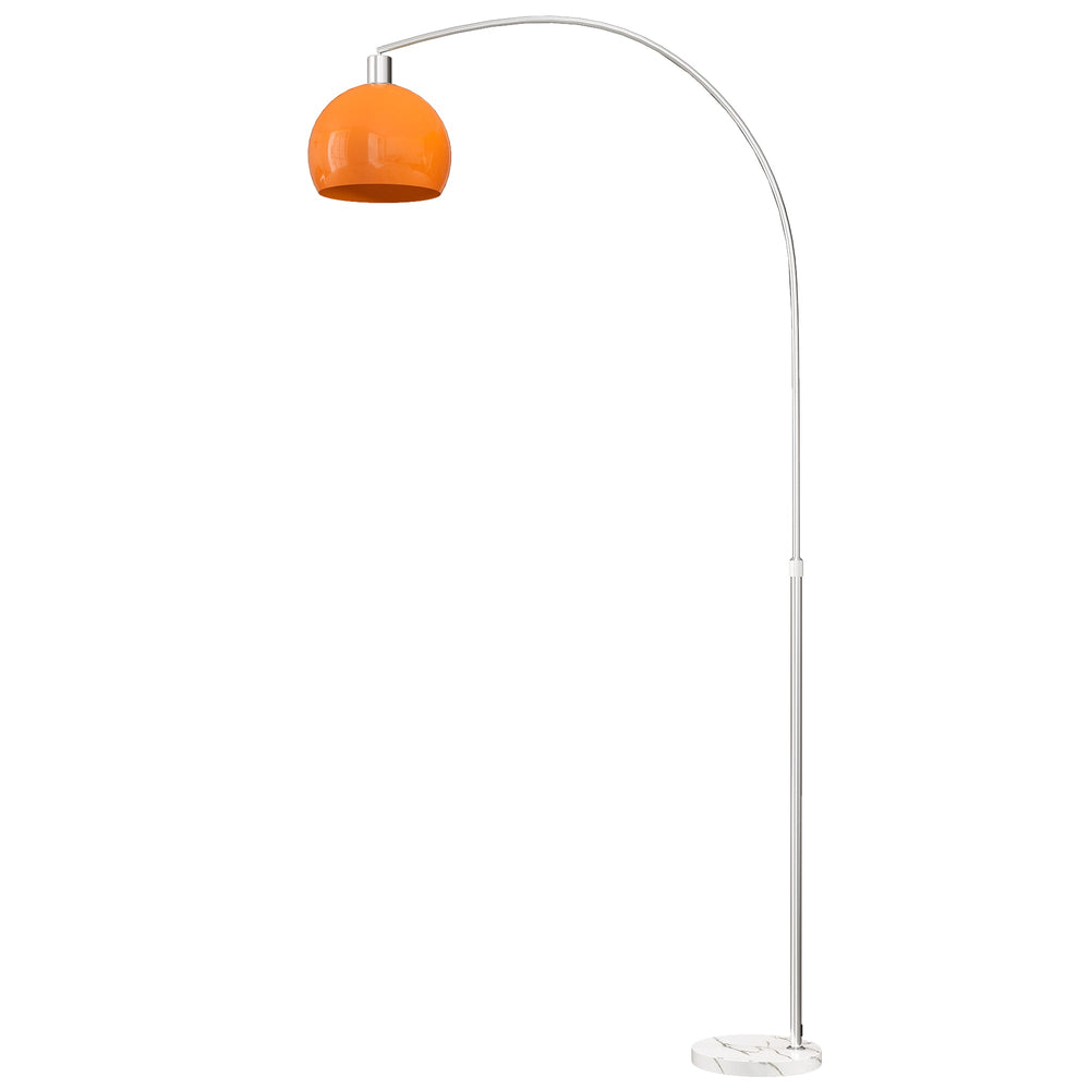 HOMCOM Floor Lamp for Living Room, Modern Standing Lamp with Shade & Foot Switch for Bedroom, Office, Orange