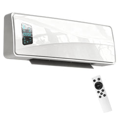 HOMCOM 2000W Ceramic Electric Heater with Fan, Adjustable Thermostat, Wall Mounted - White