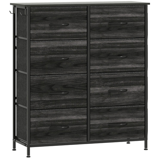 HOMCOM Chest of Eight Fabric Drawers - Black