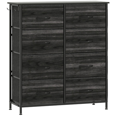 HOMCOM Chest of Eight Fabric Drawers - Black