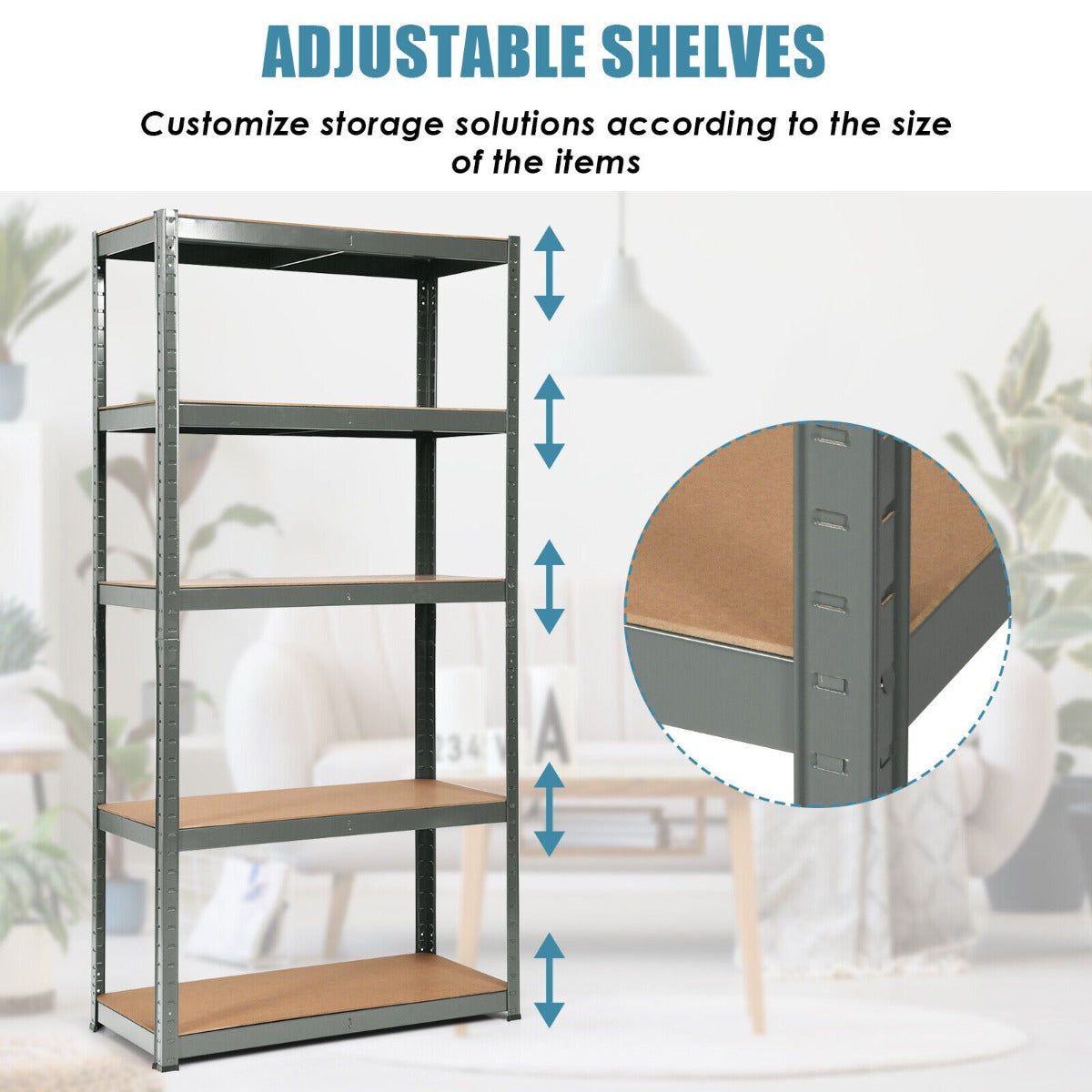 1.8m Warehouse Shelving for Books and Kitchenware-Gray