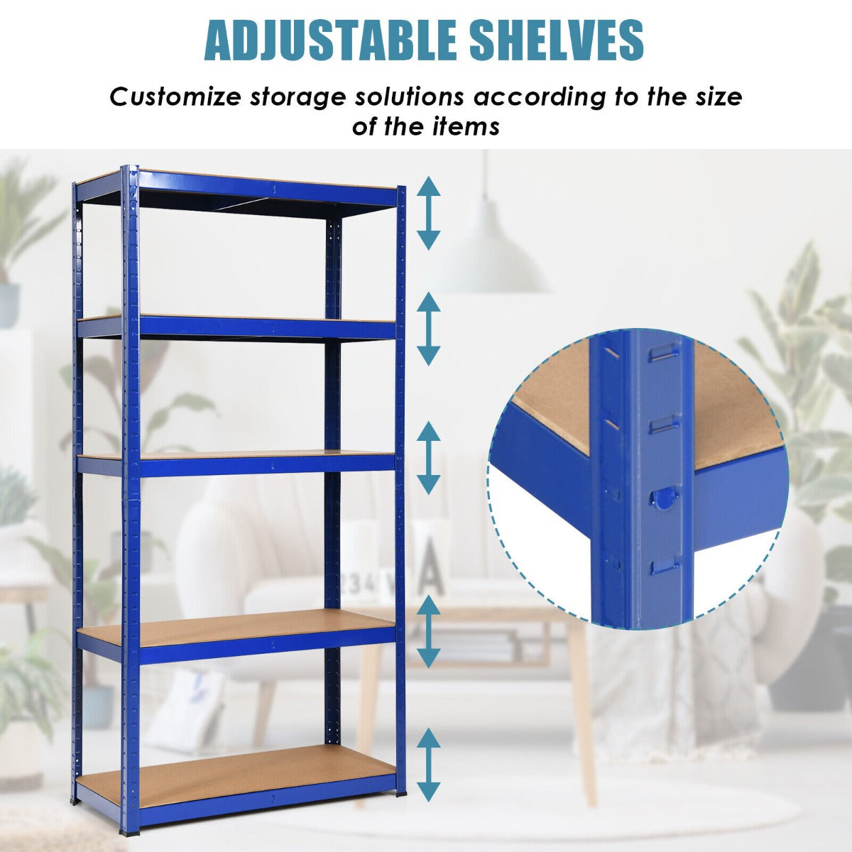 1.8m Warehouse Shelving for Books and Kitchenware-Blue