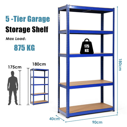 1.8m Warehouse Shelving for Books and Kitchenware-Blue