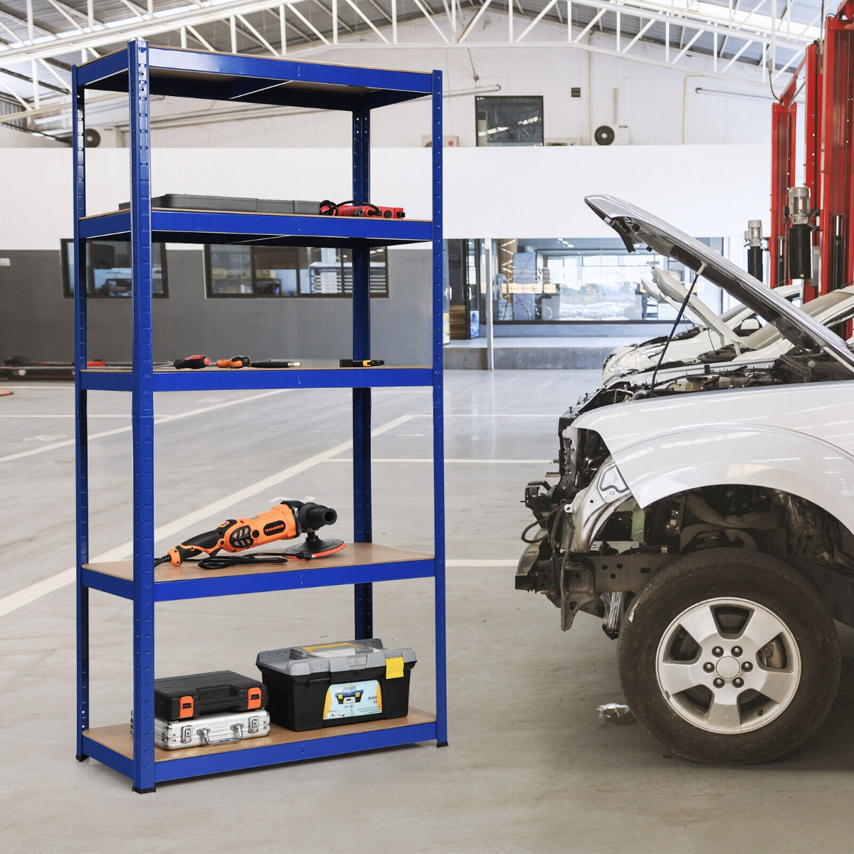 1.8m Warehouse Shelving for Books and Kitchenware-Blue