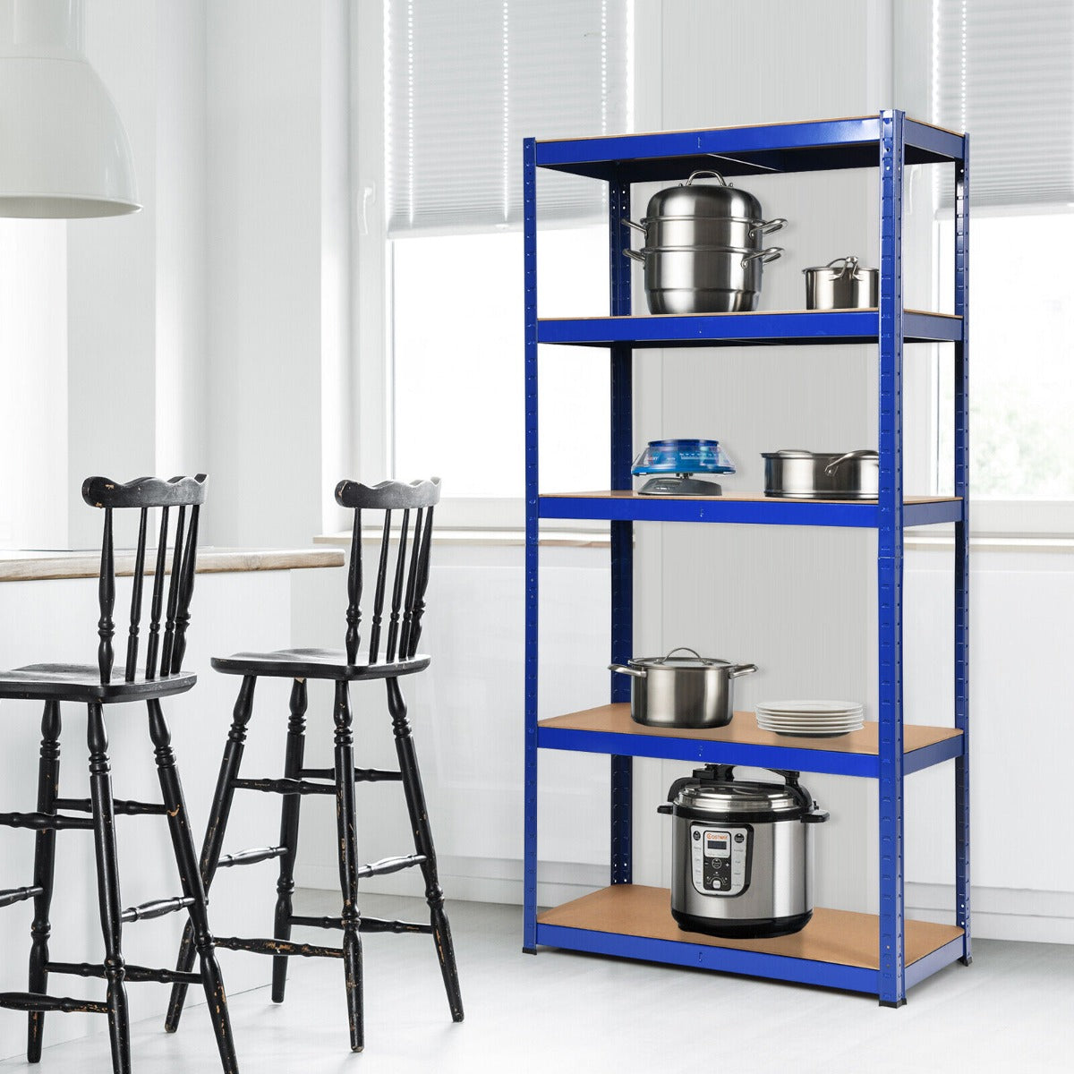 1.8m Warehouse Shelving for Books and Kitchenware-Blue