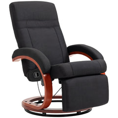 HOMCOM 135 Manual Reclining Swivel Chair, with Footrest - Black