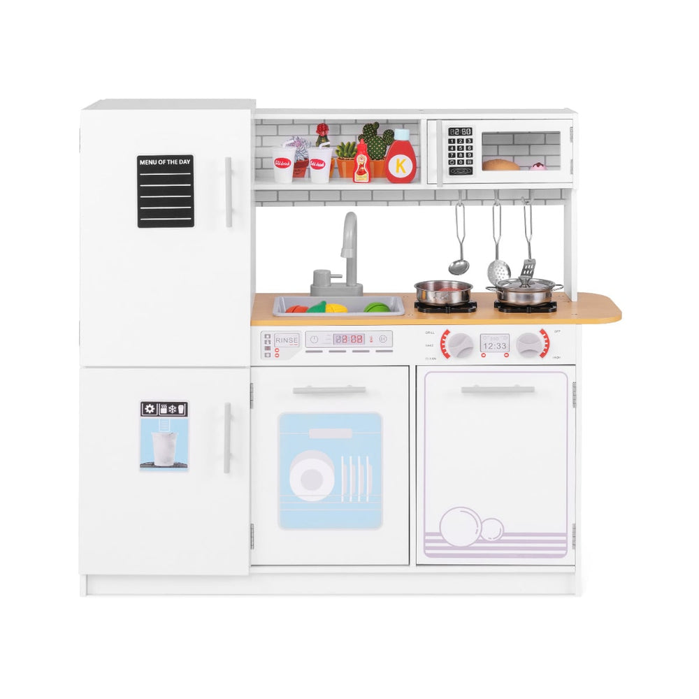 Toddler Pretend Kitchen Toy Set with Stoves and Oven-White