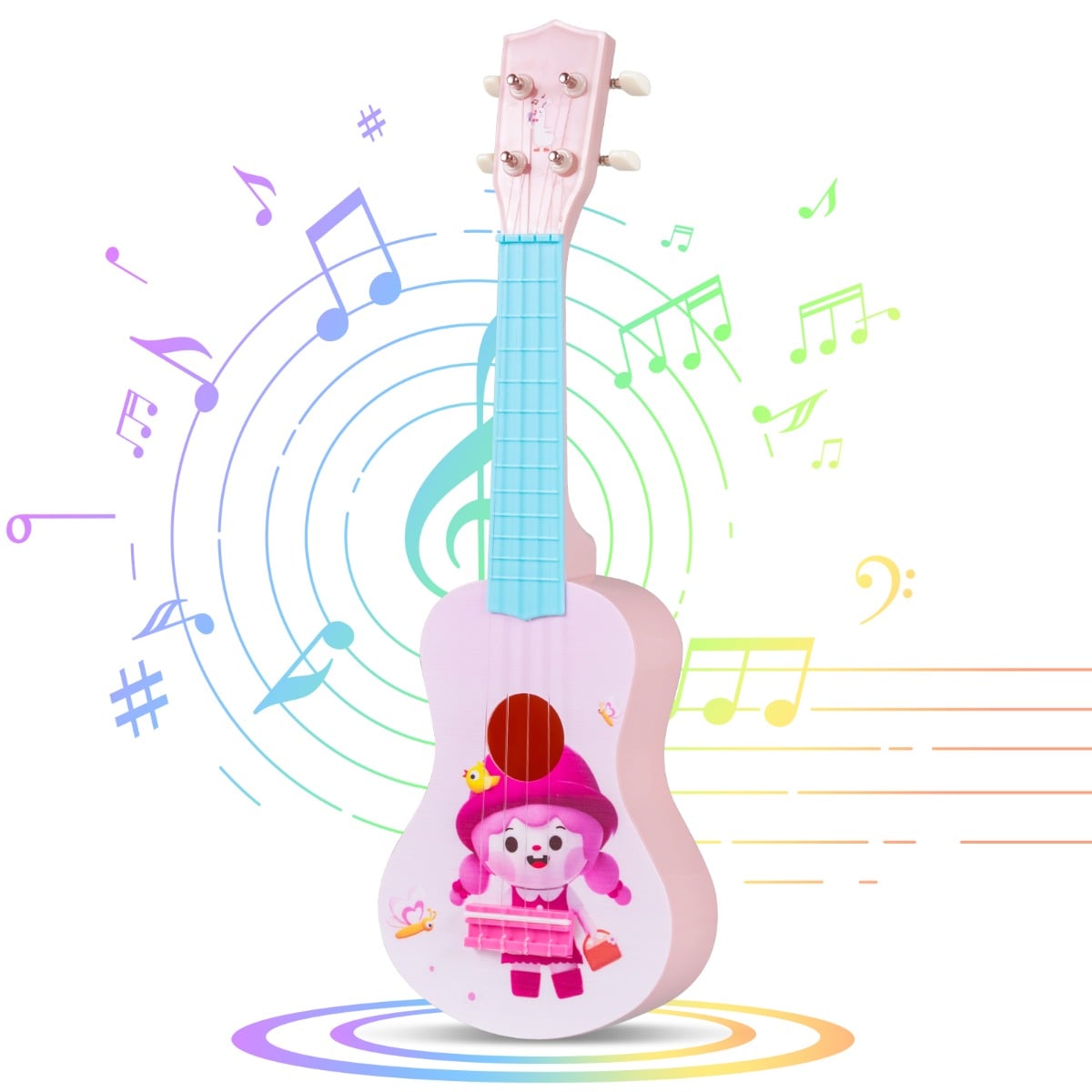 Toddler Ukulele with 4 Nylon Strings and 12 Frets