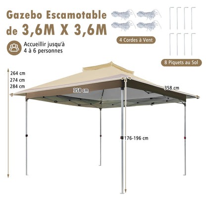Pop up Gazebo with Vented Top and Portable Canopy Shelter-without Mesh Netting