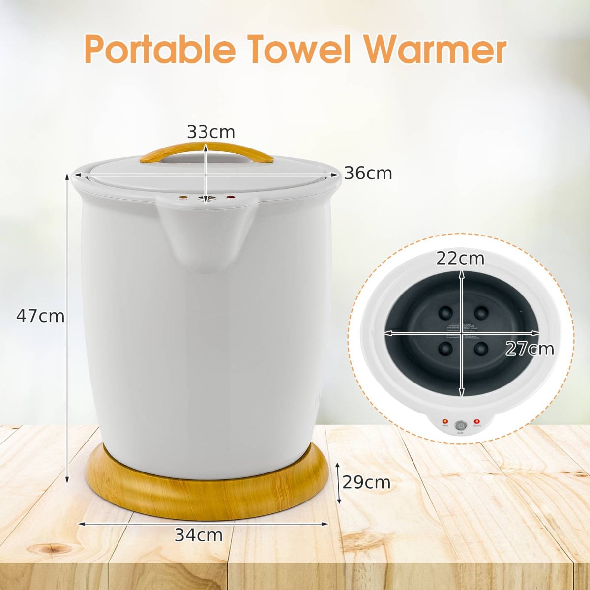 Towel Warmer Bucket 20L Large Capacity Towel Warmer Barrel-Grey