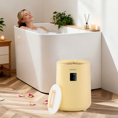 Towel Warmer for Bathroom 18 L Large Portable Hot Towel Bucket-Yellow