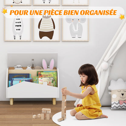 Kids Toy Box with Safety Hinge for Playroom-White
