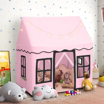 Indoor Kids Play Tent with Star Lights for Children Boys Girls Gift-Pink