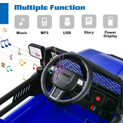 12V Kids Ride on Car with Remote Control and Music-Navy