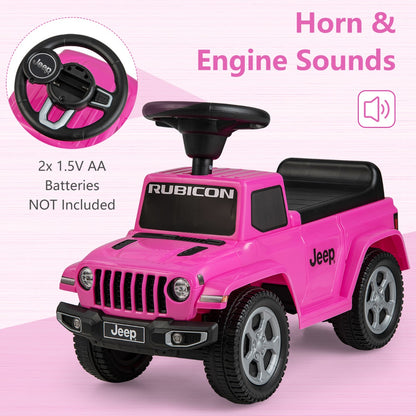 Licensed Jeep Ride On Push Car with Steering Wheel and Engine Sound for Ages 18-36 Months-Pink