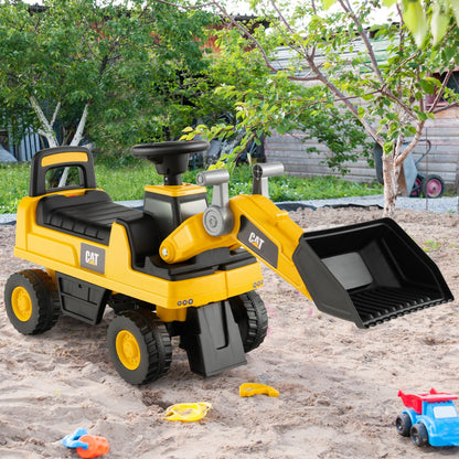 Kid's Ride-on Excavator with Adjustable Bucket-Yellow