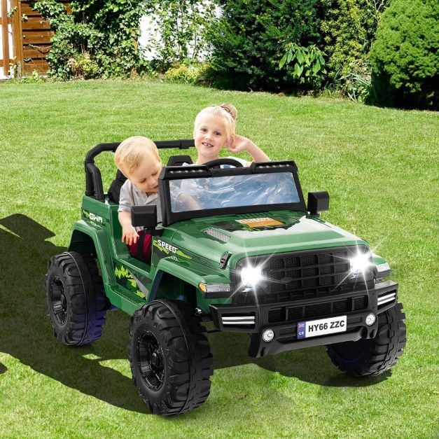 2-Seater Ride-on Car with Parent Remote Control-Green
