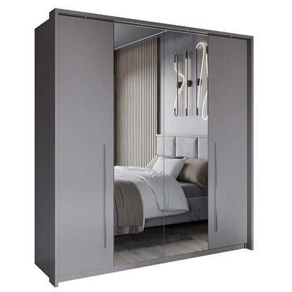 Kirklees Swinging Doors Wardrobe with Mirror - 210 White