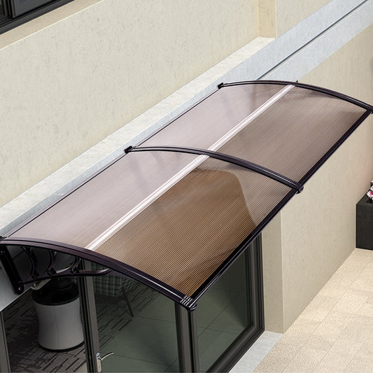 40 x 40 Inch Outdoor Polycarbonate Front Door Window Awning Canopy-Brown