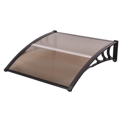 40 x 40 Inch Outdoor Polycarbonate Front Door Window Awning Canopy-Brown