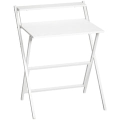 HOMCOM 70 cm Folding Computer Desk with Monitor Shelf - White