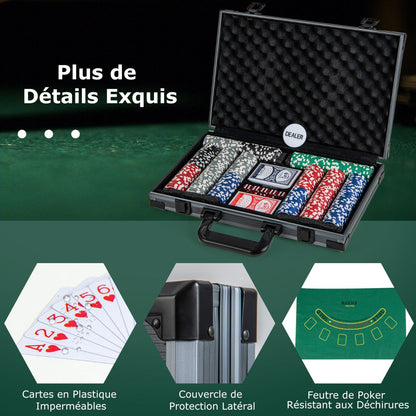 Texas Holdem Poker Chip Set with 400 Pieces Chips-Black
