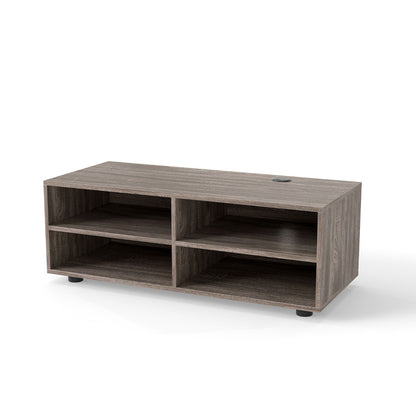 Home TV Stand with 5 Positions Adjustable Shelves for TV up to 4 Cubbies-Grey