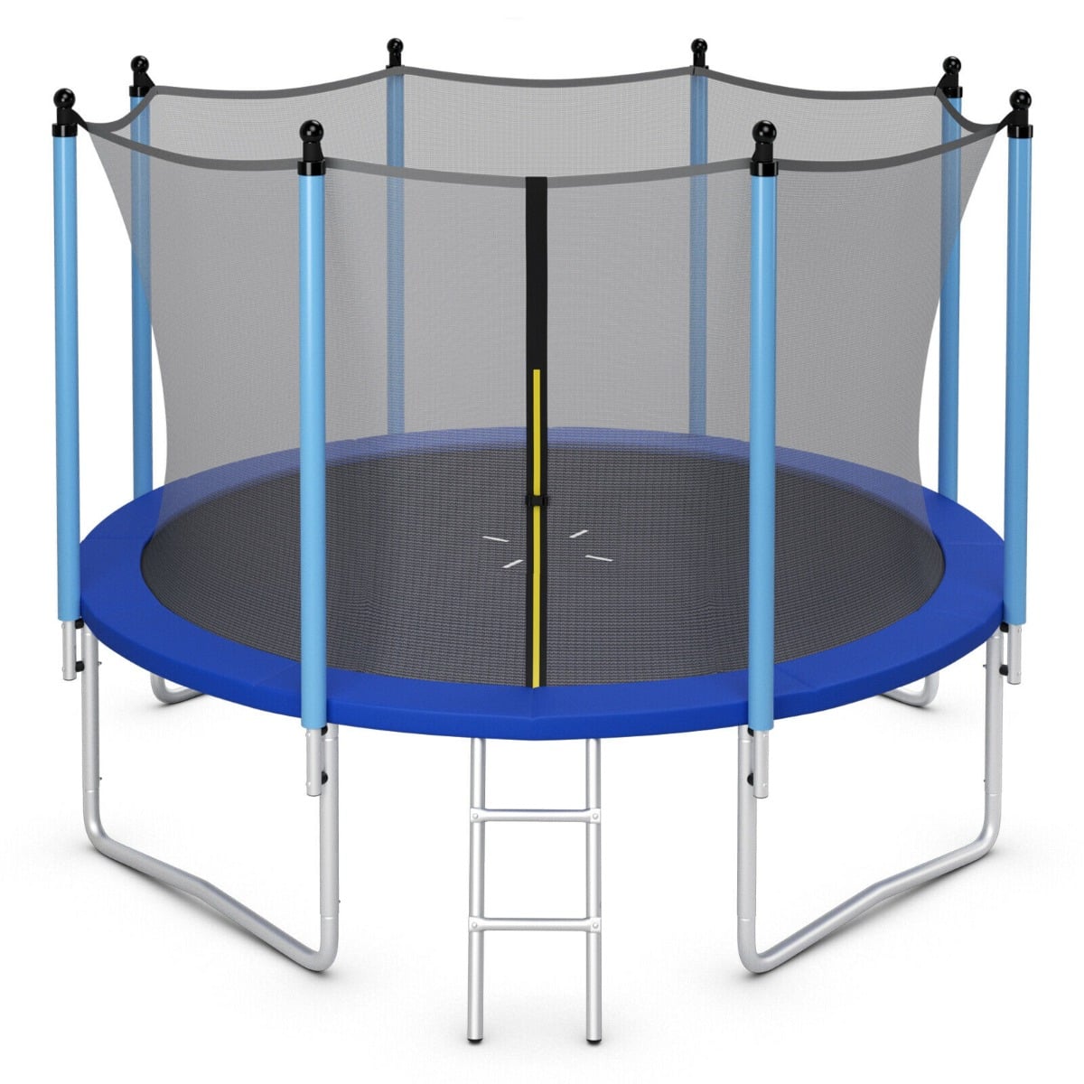 8/10/12FT Outdoor Trampoline with Enclosure Net and Ladder-12FT